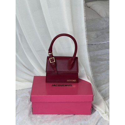 Сумка жіноча Jacquemus Le Chiquito Moyen Boucle Premium бордовий Жакмюс Сумка жіноча Jacquemus Le Chiquito Moyen Boucle Premium бордовий Жакмюс