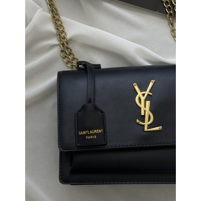 Женская сумка Yves Saint Laurent  Sunset Medium YSL Ив Сен Лоран черный