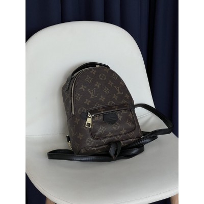Жіночий рюкзак Louis Vuitton Palm Springs Mini коричневий + чорний Луї Віттон