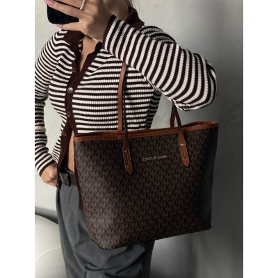 Сумка жіноча шопер Майкл Корс коричневий коричневі ручки на плече Michael Kors шоппер