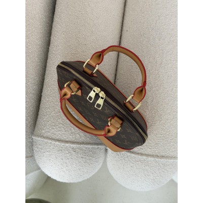 Жіноча сумка Louis Vuitton Alma BB коричневий + бежевий через плече Луї Віттон Альма