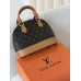 Жіноча сумка Louis Vuitton Alma BB коричневий + бежевий через плече Луї Віттон Альма
