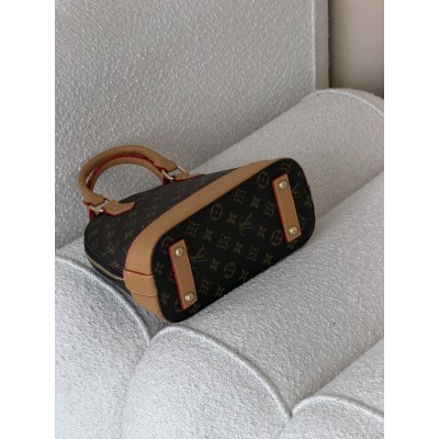 Жіноча сумка Louis Vuitton Alma BB коричневий + бежевий через плече Луї Віттон Альма