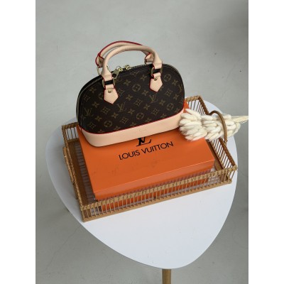 Жіноча сумка Louis Vuitton Alma BB коричневий+молочний через плече Луї Віттон Альма Жіноча сумка Louis Vuitton Alma BB коричневий+молочний через плече Луї Віттон Альма