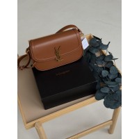 Жіноча сумка клатч Yves Saint Laurent Solferino medium leather shoulder bag YSL світло-коричневий Ів Сен Лоран
