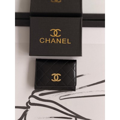 Гаманець жіночий Chanel mini чорний із коробкою Шанель Гаманець жіночий Chanel mini чорний із коробкою Шанель
