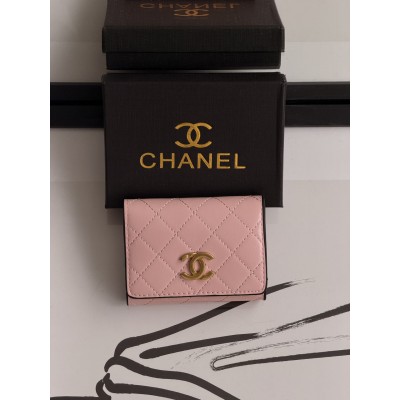 Гаманець жіночий Chanel mini рожевий із коробкою Шанель Гаманець жіночий Chanel mini рожевий із коробкою Шанель