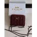Кошелек жіночий Coach mini Quilted Pillow Essential Zip міні бордовий Коуч
