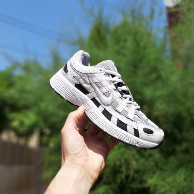 Nike P-6000 Sail Wolf Grey белые с черным, Размер 42
