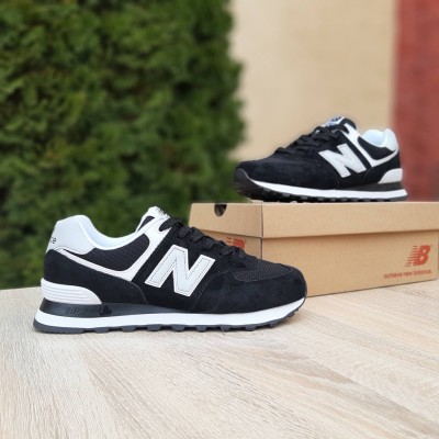 New Balance 574 черные с белым, Размер 43