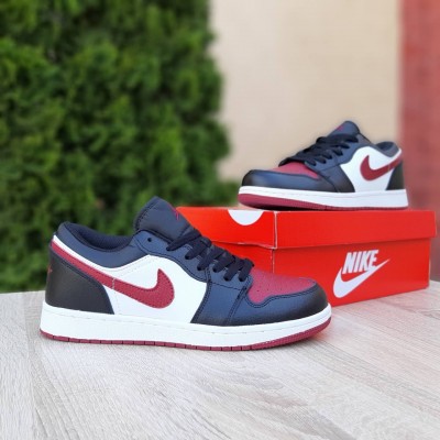 Nike Air Jordan білі з чорним з бордовим, Розмір 46