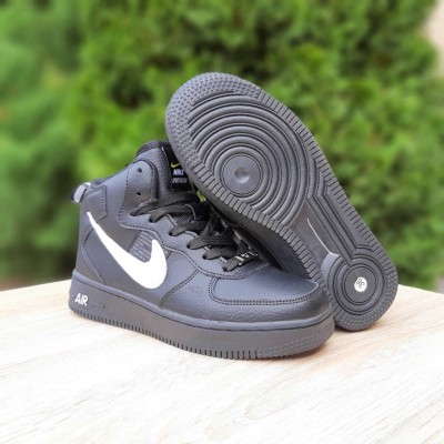 Nike A1r Force 1'82 Черные с белым, Размер 38
