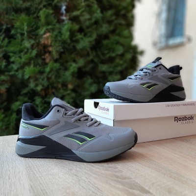 Reebok Nano X2 Fleece Light Gray Black сірі з салатовим, Розмір 44
