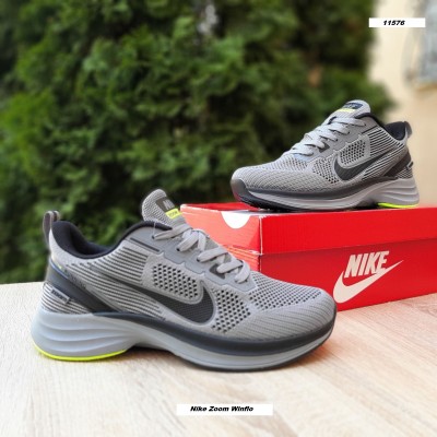 Nike Zoom Winflo серые с салатовым, Размер 40