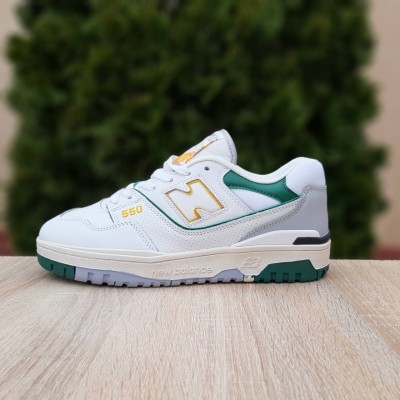 New Balance 550 Білі з зеленим з жовтим, Розмір 45
