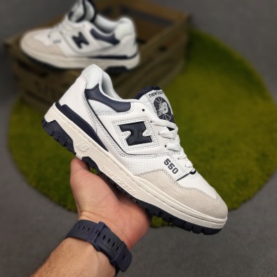 New Balance 550 білі з синім шкіра/замша, Розмір 42