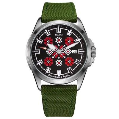 Awarder Embroidery Silver-Red Green Automatic 10ATM Awarder Embroidery Silver-Red Green Automatic 10ATM