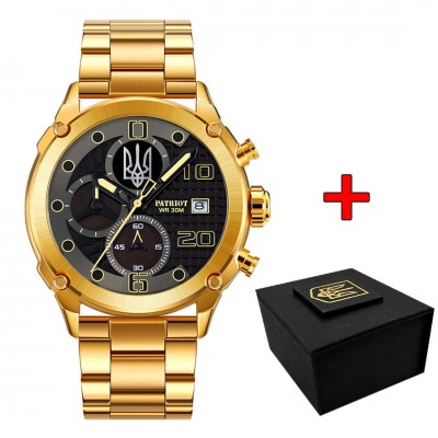 Patriot 016 Тризуб срібло Gold-Black Steel Patriot 016 Тризуб срібло Gold-Black Steel