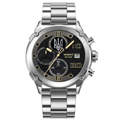 Patriot 016 Тризуб срібло Silver-Black Steel