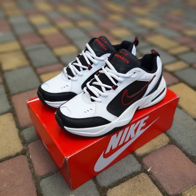 Nike Air Monarch Білі з чорним з червоним, Розмір 45