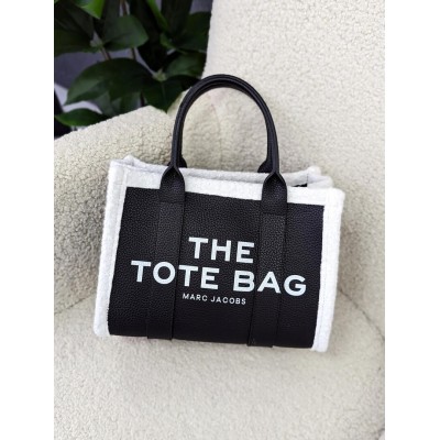 Сумка жіноча Марк Джейкобс шоппер чорна з хутром Marc Jacobs Tote Bag шопер
