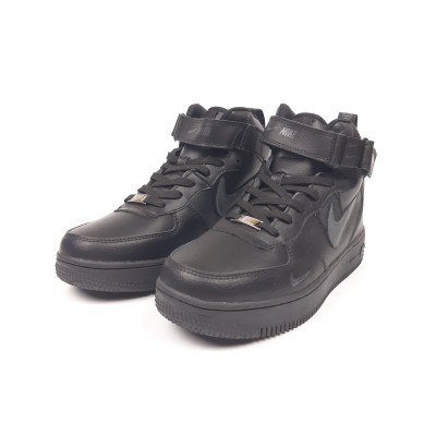 Nike Air Force 1 Mid '07 Triple Black черные высокие, Размер 44