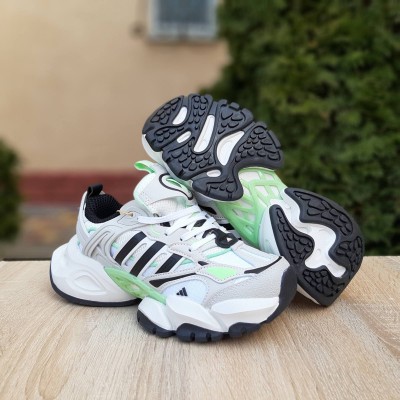 Adidas Vento XLG Deluxe белые с черным и салатовым, Размер 36
