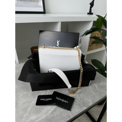 Женская сумка клатч Yves Saint Laurent YSL Ив Сен Лоран белый