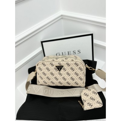 Сумка жіноча Guess молочний Гесс крос-боді 2 в 1 Сумка жіноча Guess молочний Гесс крос-боді 2 в 1