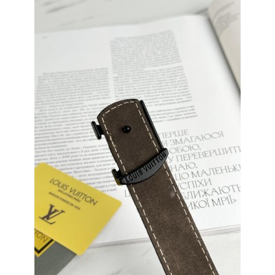 Вузький пояс пояс Луї Віттон Louis Vuitton чорний класичний матовий