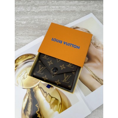Жіночий гаманець Louis Vuitton коричневий + чорний конверт міні Луї Віттон