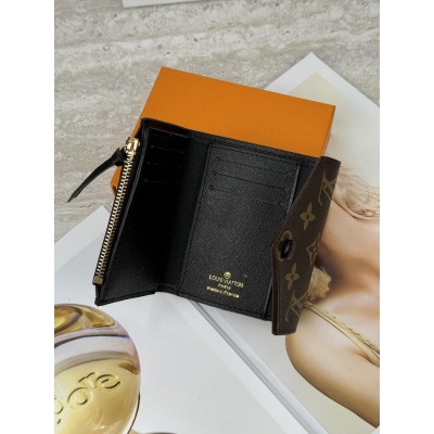 Жіночий гаманець Louis Vuitton коричневий + чорний конверт міні Луї Віттон