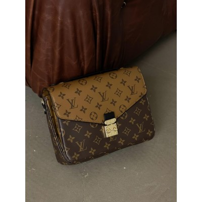 Сумка Луї Вітон метис коричневий моногам Louis Vuitton Pochette Metis