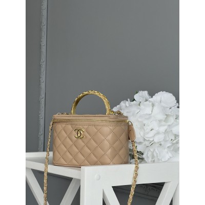 Сумка жіноча клатч Chanel класична Lambskin бежевий Шанель