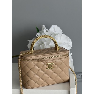 Сумка жіноча клатч Chanel класична Lambskin бежевий Шанель