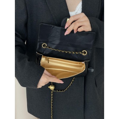 Сумка жіноча клатч через плече Chanel Classic Small Flap Bag Шанель чорний класичний