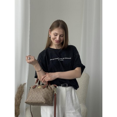Жіноча сумка Coach Georgia Satchel Bag коричневий Коуч через плече