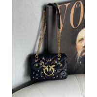 Жіноча сумка Pinko Mini Puff Sea Jewels Bag чорний через плече Пінко ( PREMIUM)