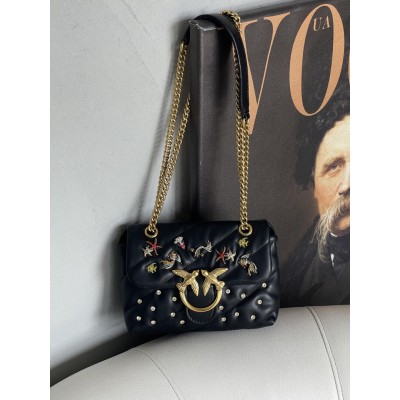 Жіноча сумка Pinko Mini Puff Sea Jewels Bag чорний через плече Пінко ( PREMIUM) Жіноча сумка Pinko Mini Puff Sea Jewels Bag чорний через плече Пінко ( PREMIUM)