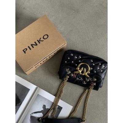 Жіноча сумка Pinko Mini Puff Sea Jewels Bag чорний через плече Пінко ( PREMIUM)