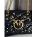 Жіноча сумка Pinko Mini Puff Sea Jewels Bag чорний через плече Пінко ( PREMIUM)