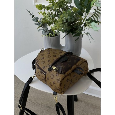 Женский рюкзак Louis Vuitton Palm Springs Mini коричневый монограм Луи Виттон