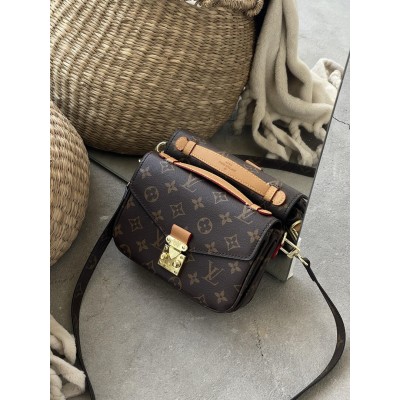 Сумка Луї Вітон коричневий метис з бежевим міні Louis Vuitton Pochette Metis