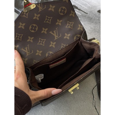 Сумка Луї Вітон метис коричневий зі світло-бежевим міні Louis Vuitton Pochette Metis