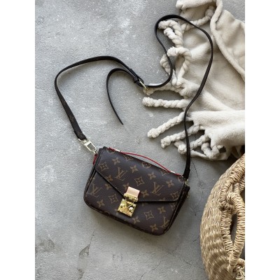 Сумка Луї Вітон метис коричневий зі світло-бежевим міні Louis Vuitton Pochette Metis
