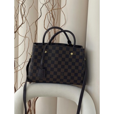 Сумка Louis Vuitton Montaigne Handbag in Monogram коричневий шаховий крос боді Луї Віттон