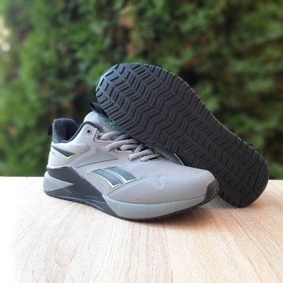 Reebok Nano X2 Fleece Light Gray Black серые с салатовым, Размер 45