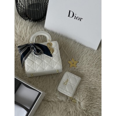 Жіноча сумка клатч Крістіан Діор білий Dior набір подарунковий жіночий сумка з гаманцем