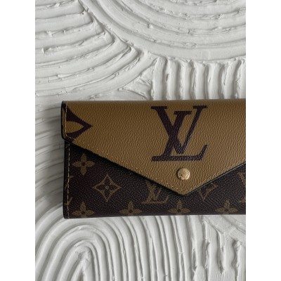 Жіночий гаманець Louis Vuitton монограм подвійний на кнопці Луї Віттон