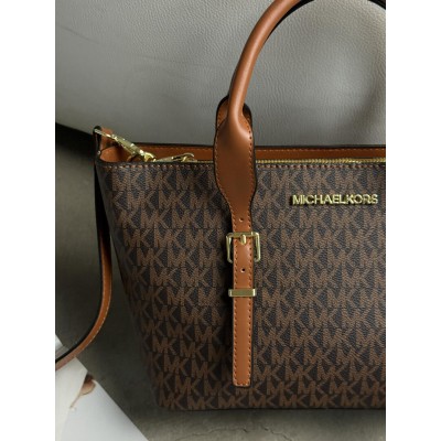 Сумка женская Michael Kors Moore small tote bag коричневый + рыжий Майкл Корс кросс боди